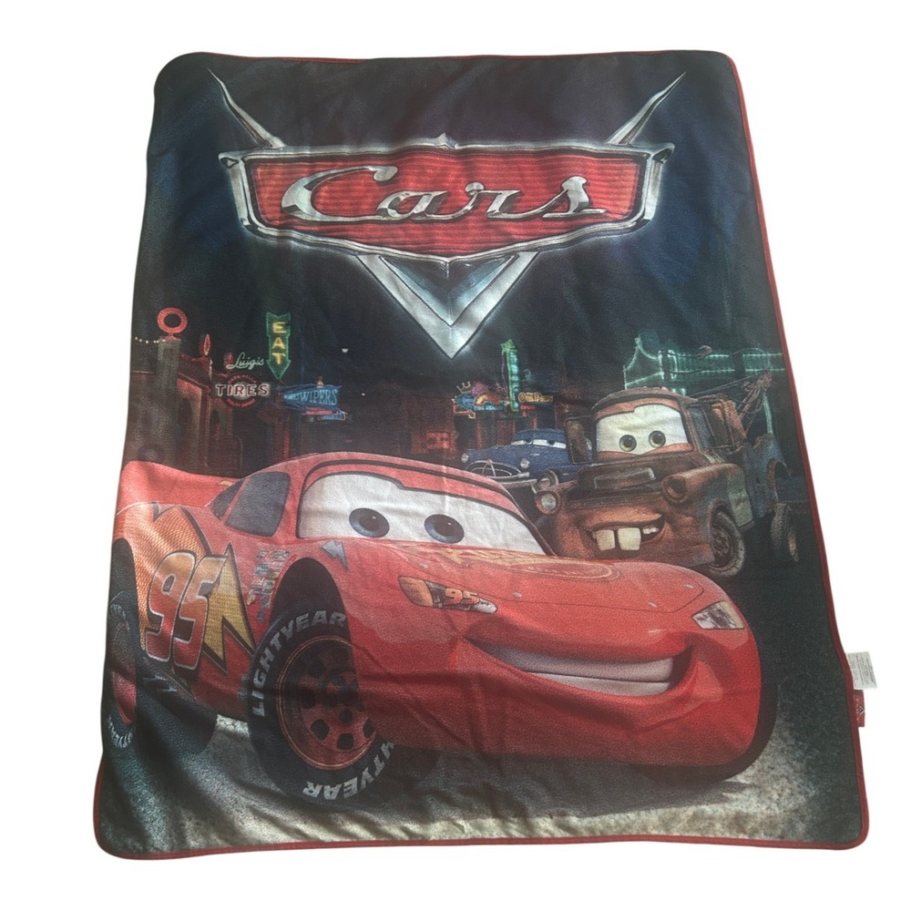 Disney Pixar Cars Fleece Throw Blanket 46x58 Polyester Kids Racing Decor